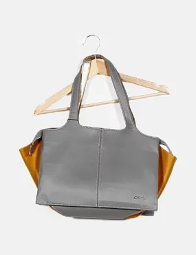 AXEL Bolso shopper gris combinado mostaza y gold