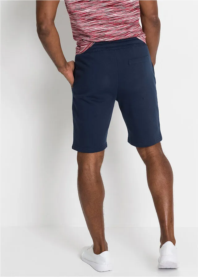 Bermudas de tejido chándal de corte regular Azul oscuro