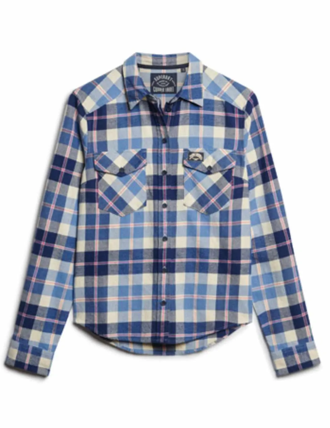 Camisa de felpa Superdry Lumberjack cuadro azul de mujer