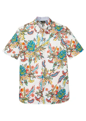 Camisa de manga corta Blanco de flores