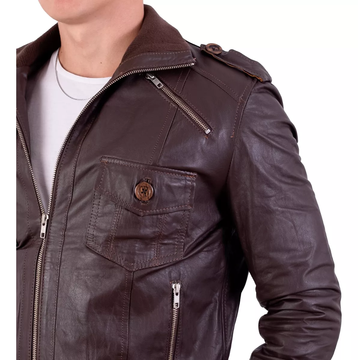 Campera De Cuero Vacuno 100% Legitimo De Hombre - Art: M.01