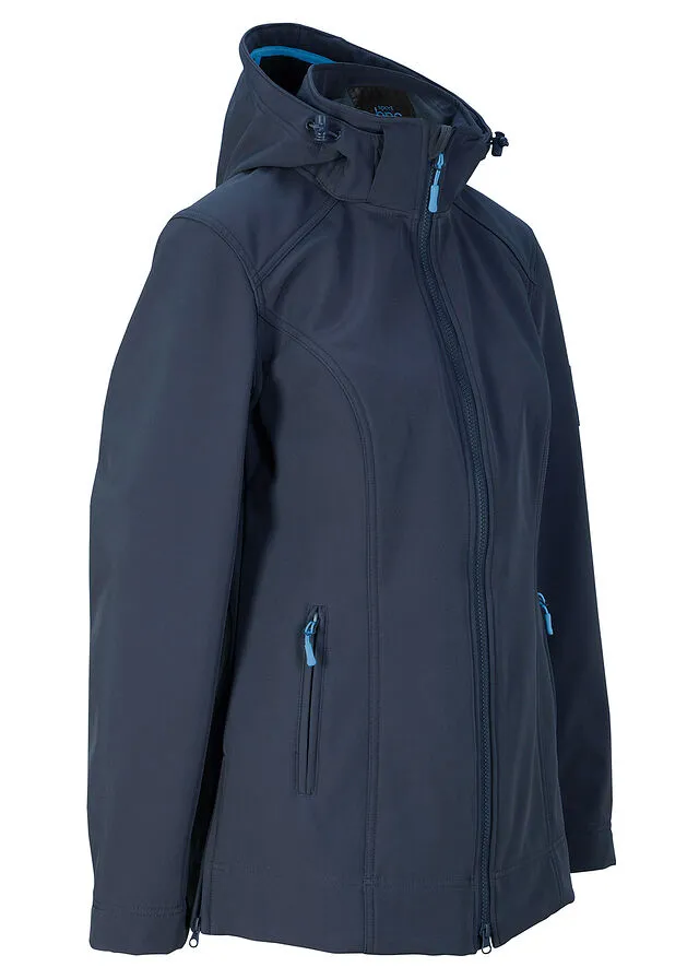 Cazadora de tejido suave impermeable Azul marino