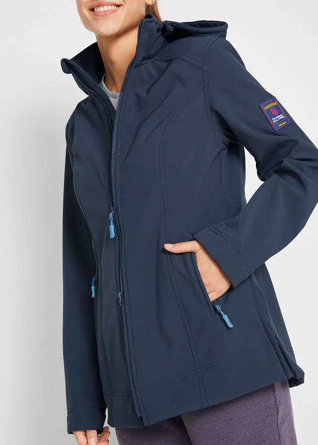 Cazadora de tejido suave impermeable Azul marino