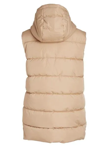 Chaleco Vila Vitate Beige Puffer Para Mujer