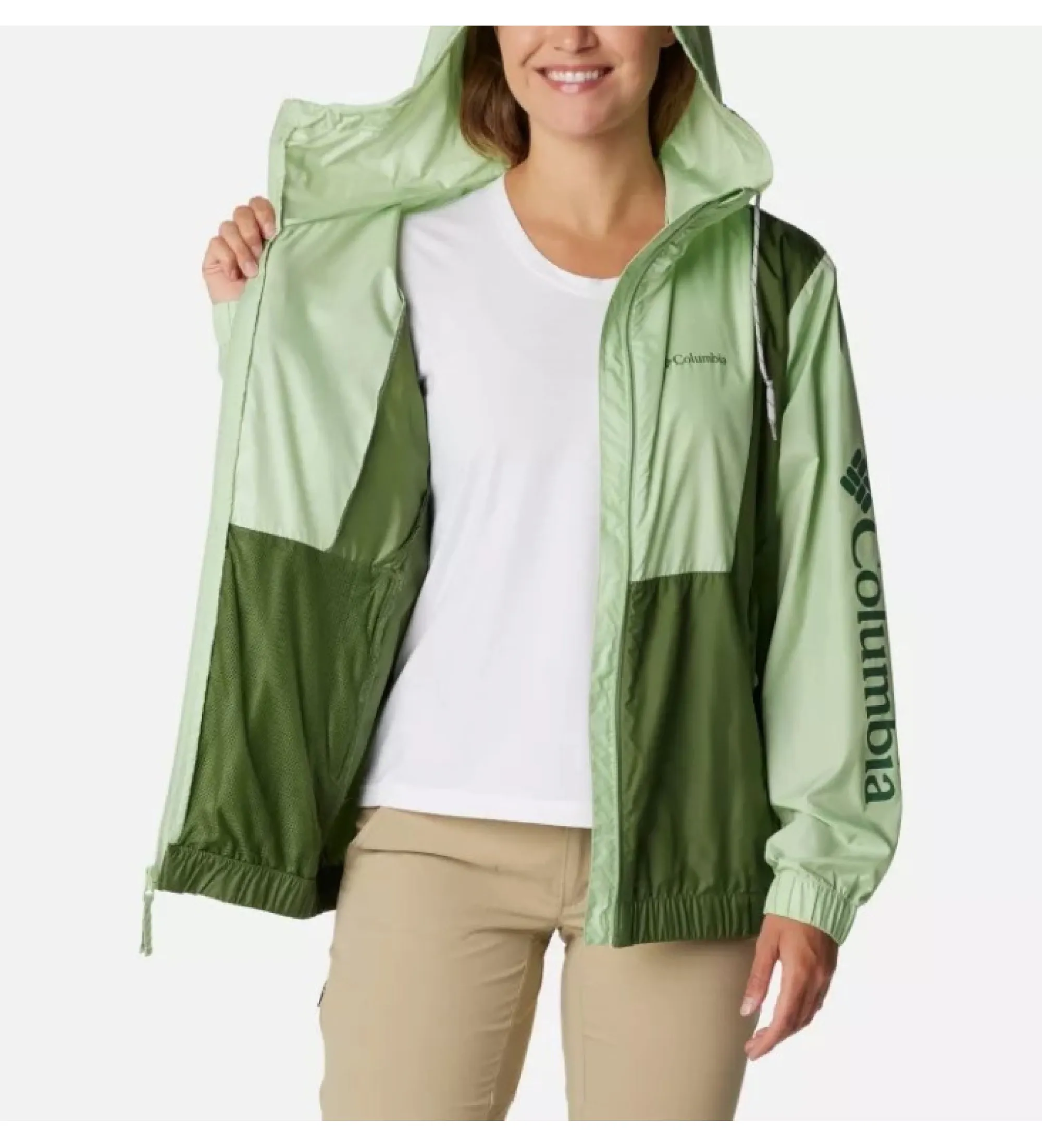 Chaqueta con bloques de color Lily Basin verde