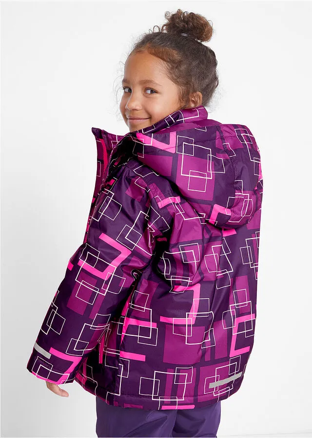 Chaqueta de esquí, impermeable y transpirable. Lila-ciruela-rosa neón