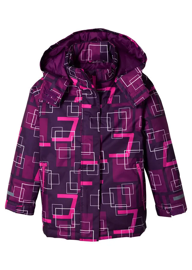 Chaqueta de esquí, impermeable y transpirable. Lila-ciruela-rosa neón