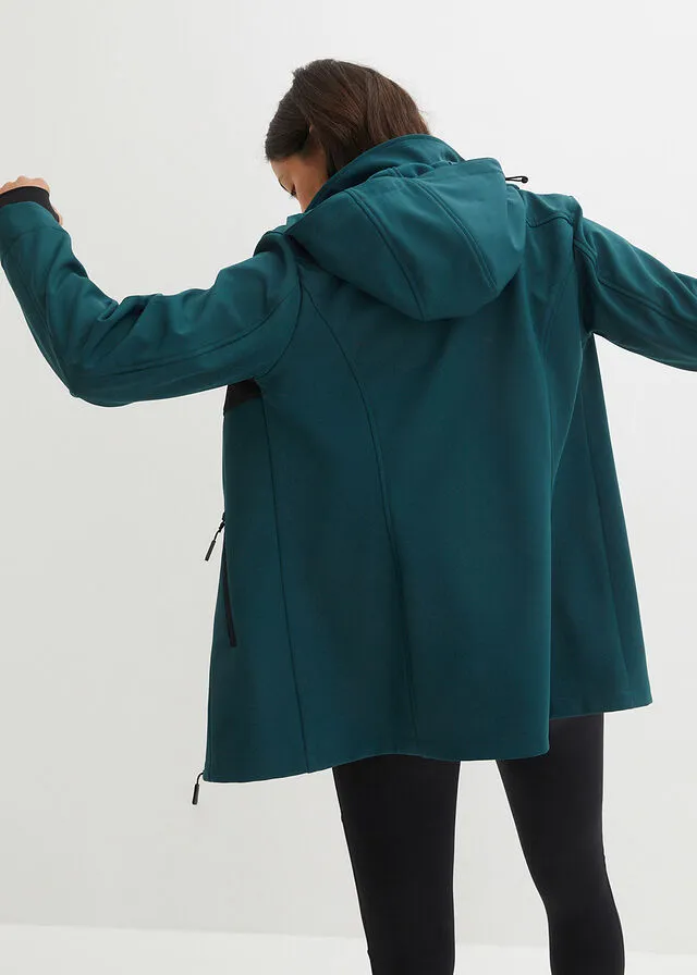 Chaqueta de tejido Softshell Verde petróleo