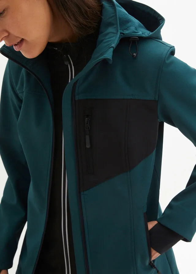 Chaqueta de tejido Softshell Verde petróleo