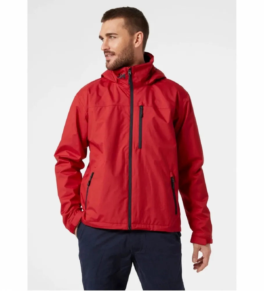 Chaqueta de vela con capucha rojo