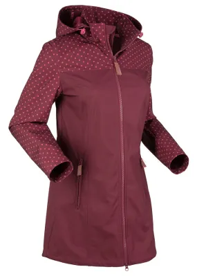 Chaqueta estampada de tejido Softshell, ajustada rojo avellana