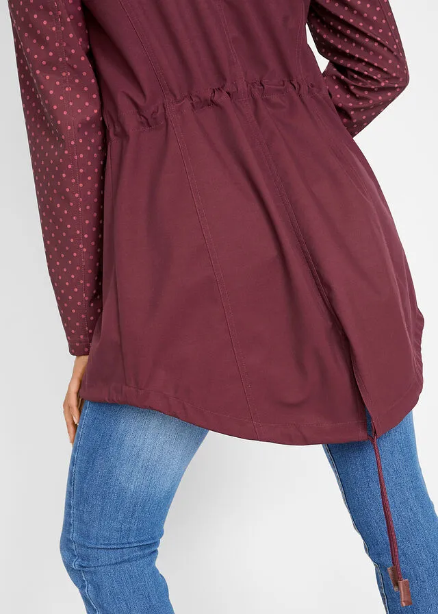 Chaqueta estampada de tejido Softshell, ajustada rojo avellana