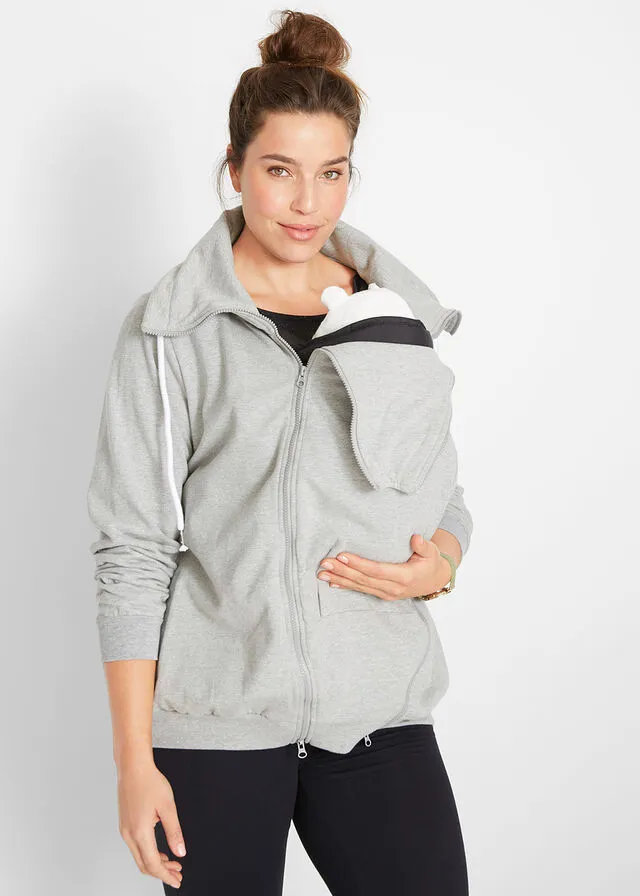 Chaqueta sudadera de chándal portabebés Gris claro jaspeado