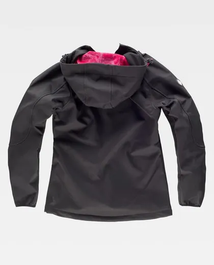 Chaqueta Workshell de mujer Negro / Rosa Fucsia