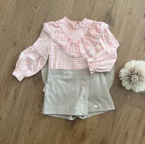 Conjunto blusa y falda pantalón de Miranda