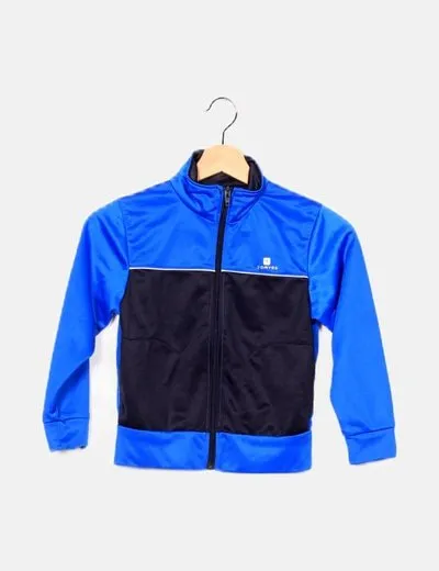 Decathlon Sudadera azul deportiva con cremallera