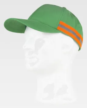 Gorra con cinta reflectante Verde Pistachio / Naranja