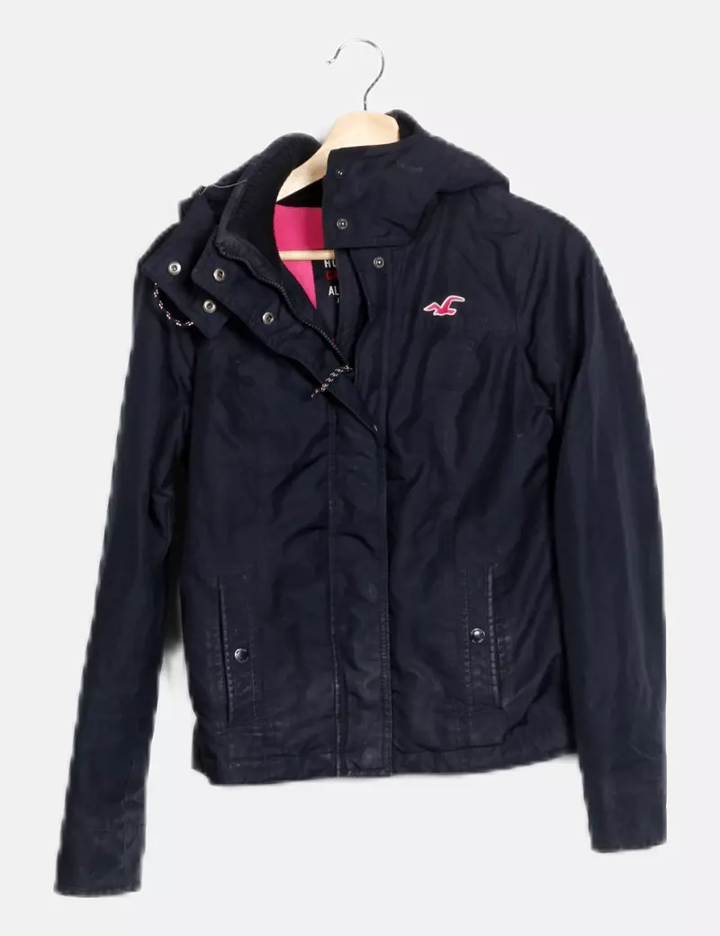 Hollister Cazadora azul marino forro