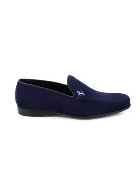 mocasin esteve de piel serraje azul 1005