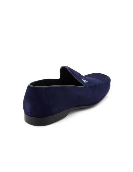 mocasin esteve de piel serraje azul 1005