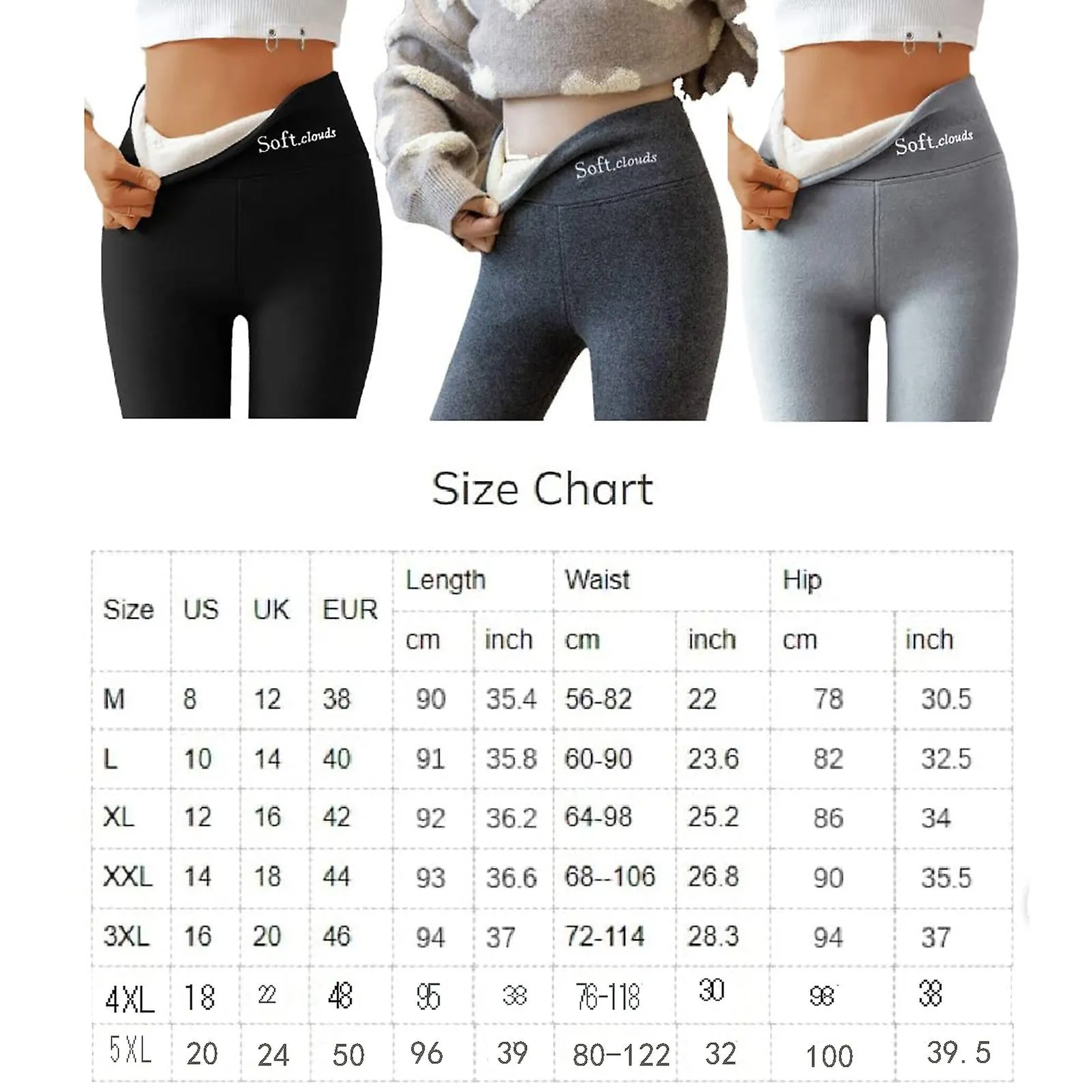 Nuevas mujeres Invierno Terciopelo grueso cálido suave forro polar forrado térmico leggings elásticos pantalones