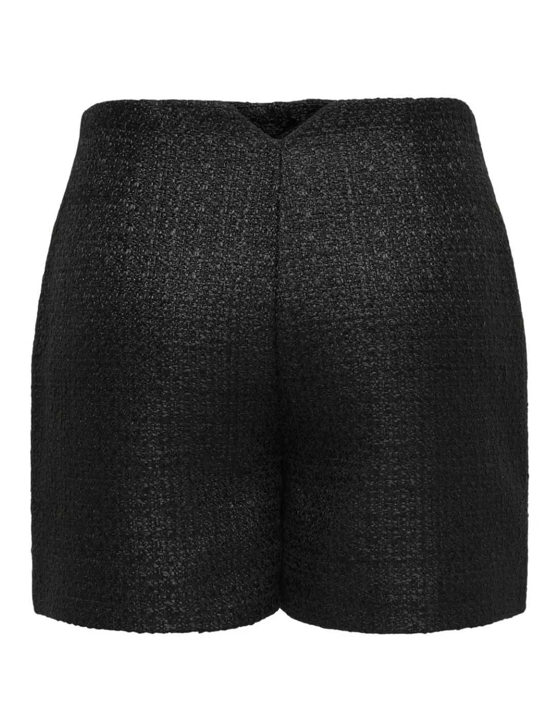 Pantalón corto Only Avery tejido tweed negro de mujer