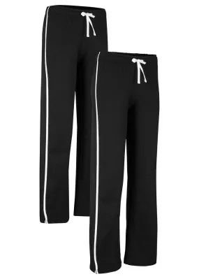 Pantalón de chándal de algodón de corte recto (2 pares) Negro-negro