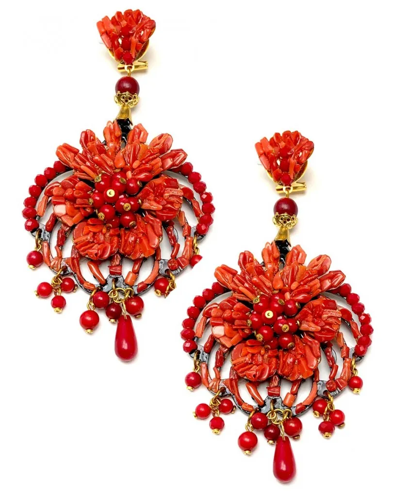 PENDIENTES DE CORAL MADRID, ALTA BISUTERIA