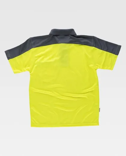 Polo combinado de alta visibilidad Gris / Amarillo