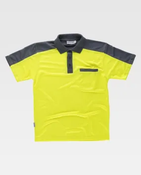 Polo combinado de alta visibilidad Gris / Amarillo