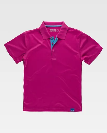 Polo técnico de manga corta flúor / Rosa Fucsia