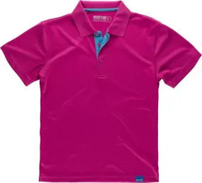 Polo técnico de manga corta flúor / Rosa Fucsia