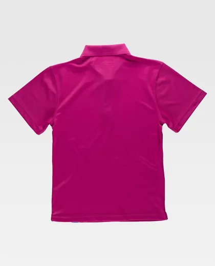 Polo técnico de manga corta flúor / Rosa Fucsia