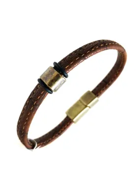 PULSERAS DE PIEL PARA HOMBRE EN CUERO MARRON FINAS