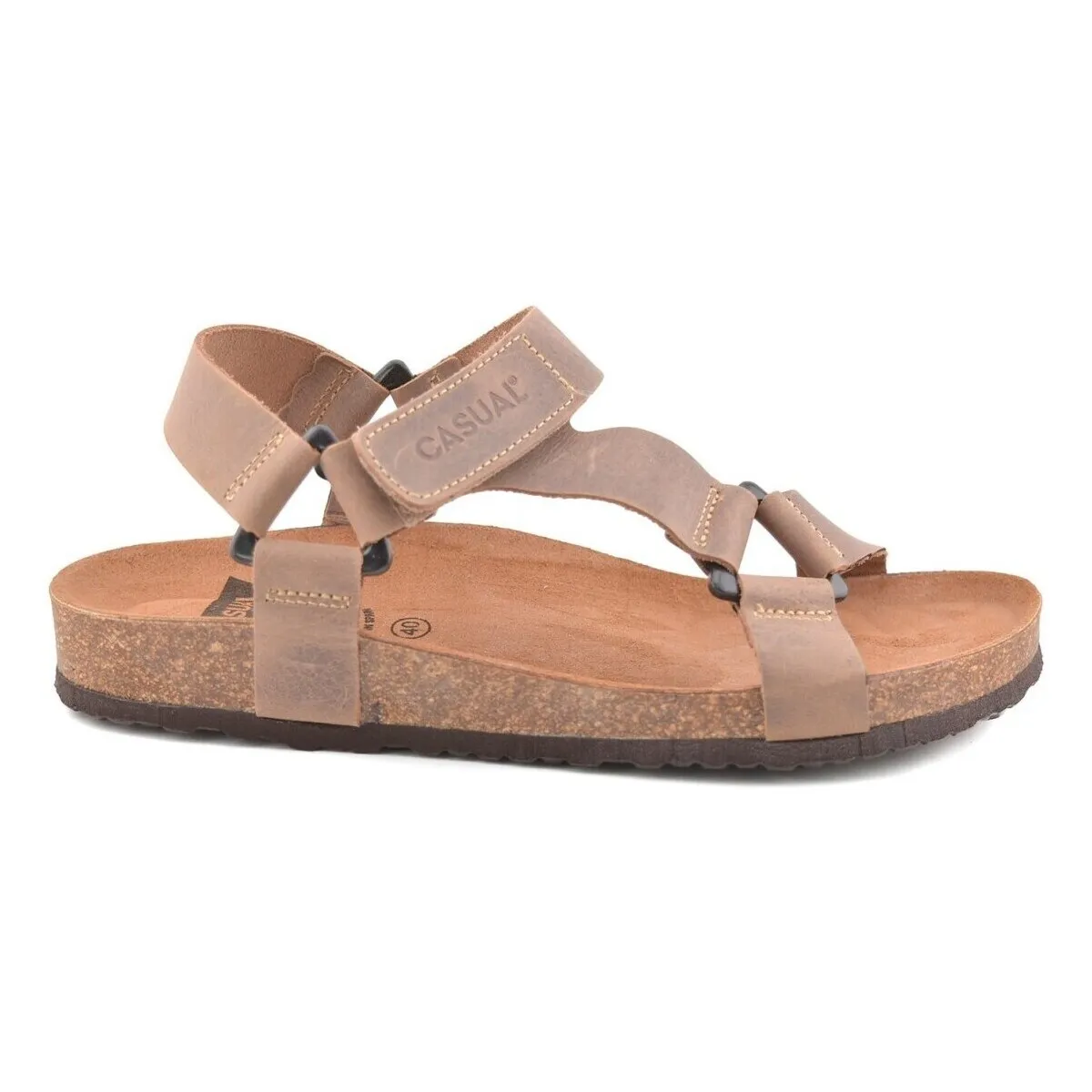 Sandalias Bio de hombre de piel beige by