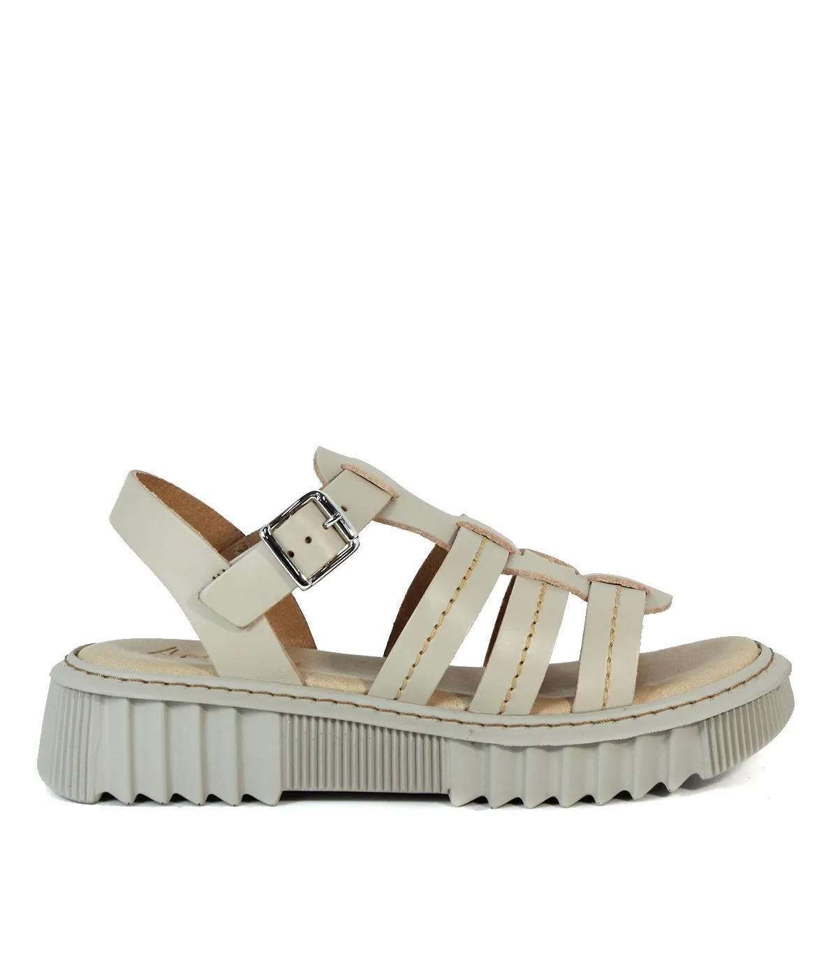 SANDALIAS DE PIEL ESPARTANAS BEIGE APLAUSO 5432