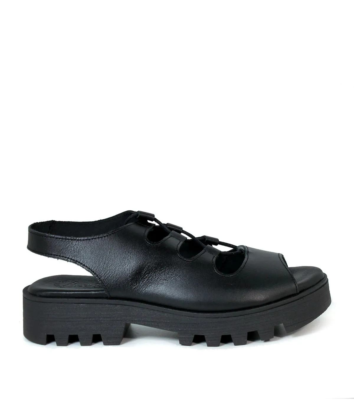 SANDALIAS TRACK DE PIEL APLAUSO 546 NEGRO