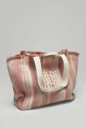 Striped shopper bag