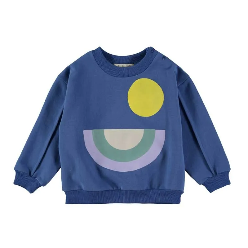 Sudadera azul sunrise con pantalón felpa geo blocks de Baby Clic