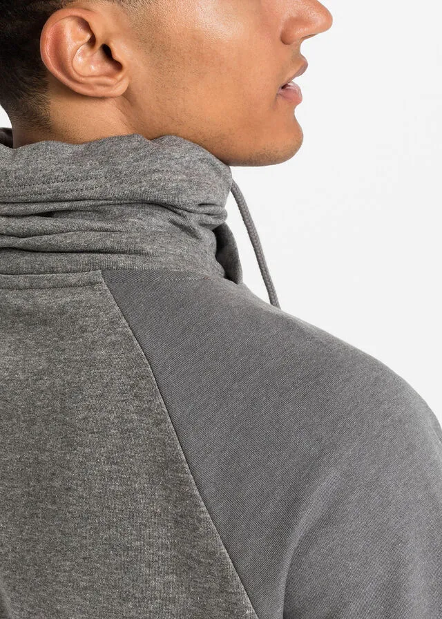 Sudadera con cuello tipo chal Gris jaspeado-gris ahumado