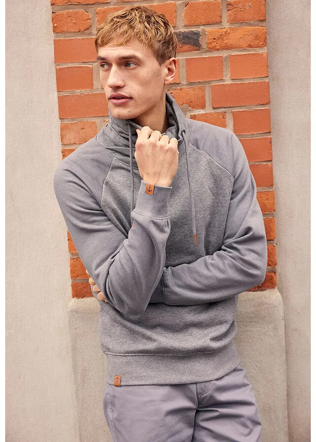 Sudadera con cuello tipo chal Gris jaspeado-gris ahumado