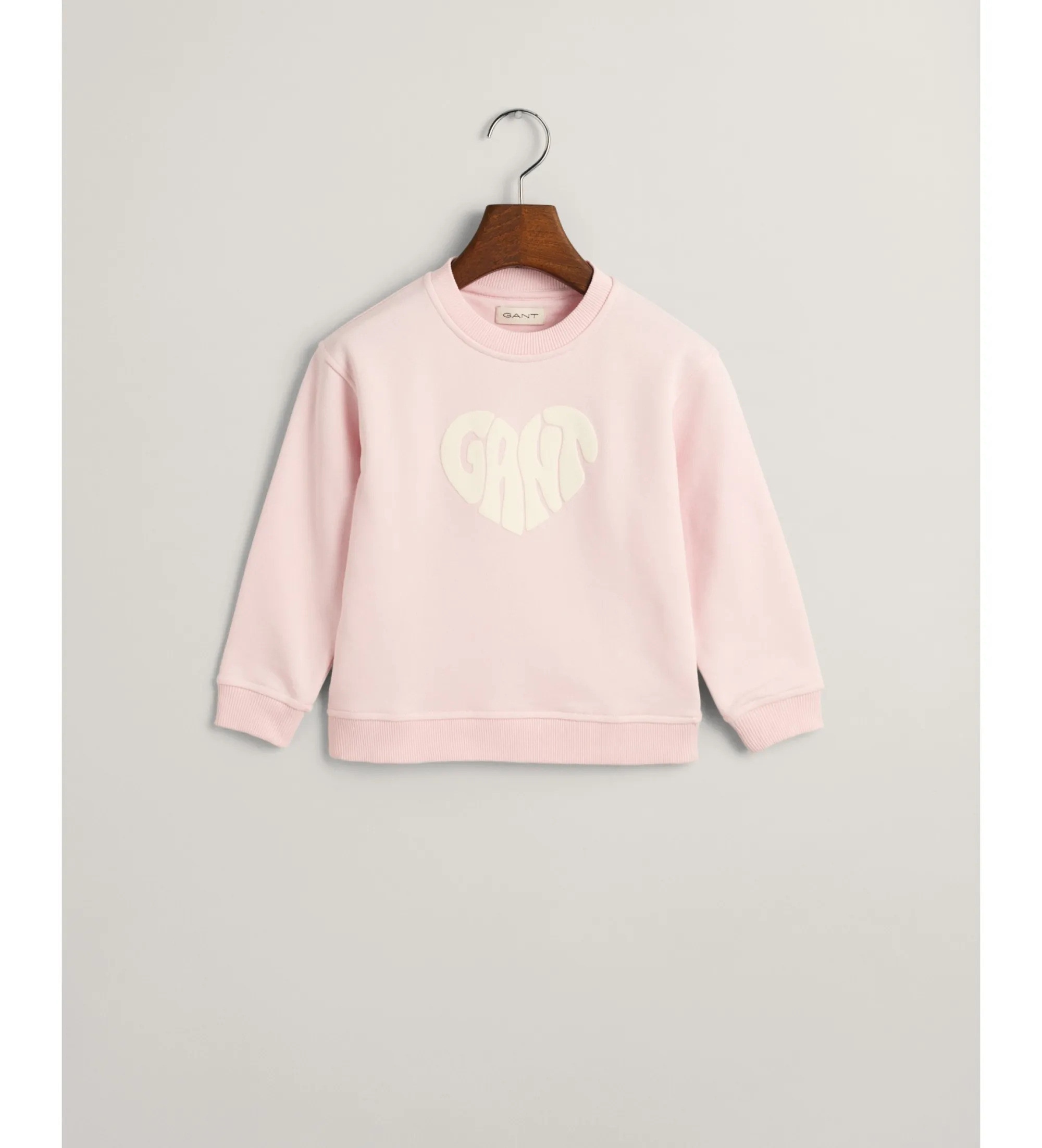 Sudadera de cuello redondo Heart Graphic rosa