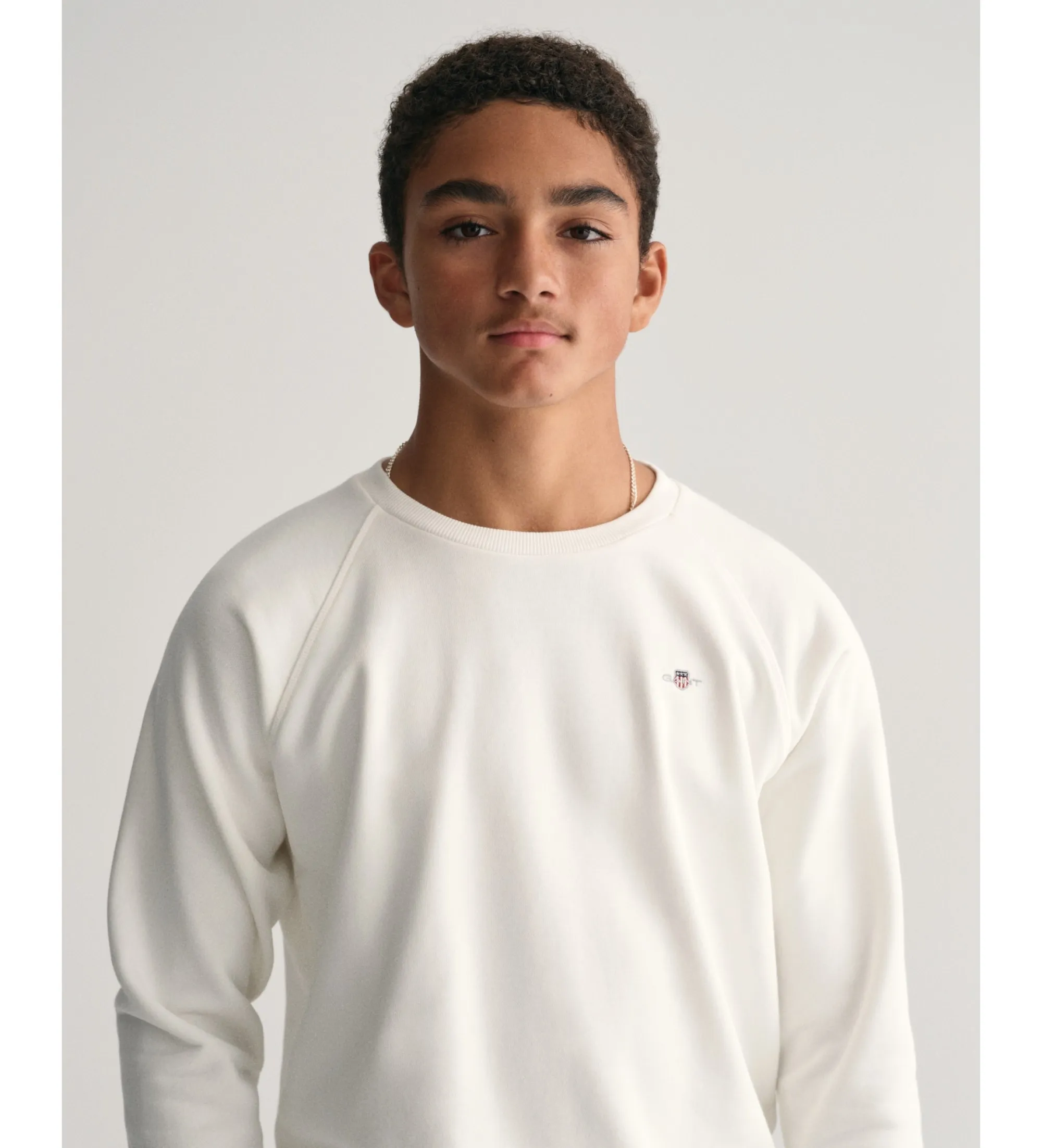 Sudadera de cuello redondo Shield blanco