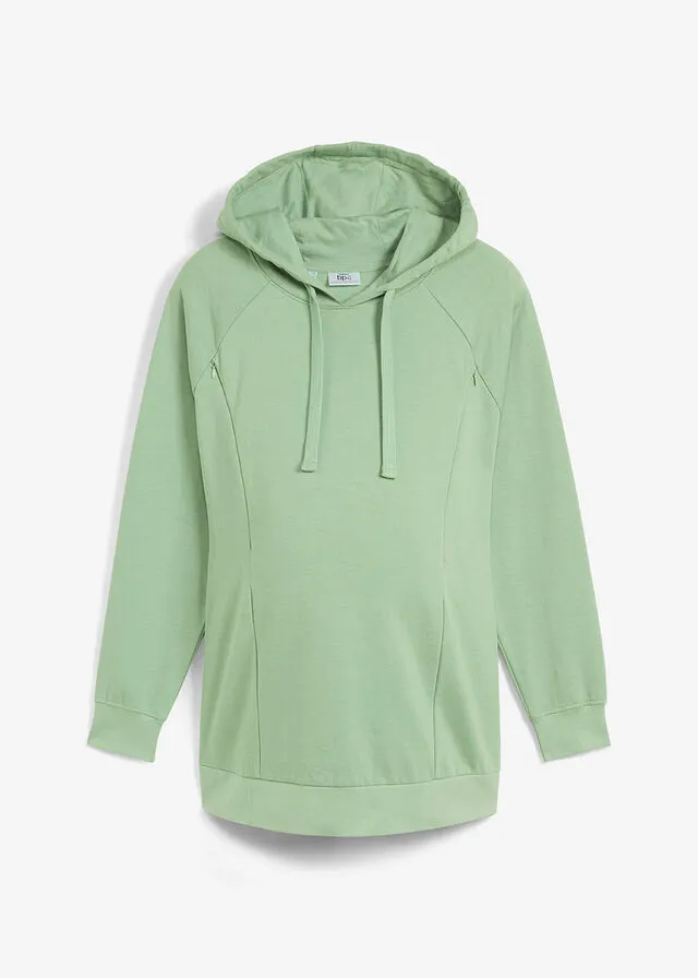 Sudadera premamá/de lactancia de algodón orgánico Verde musgo