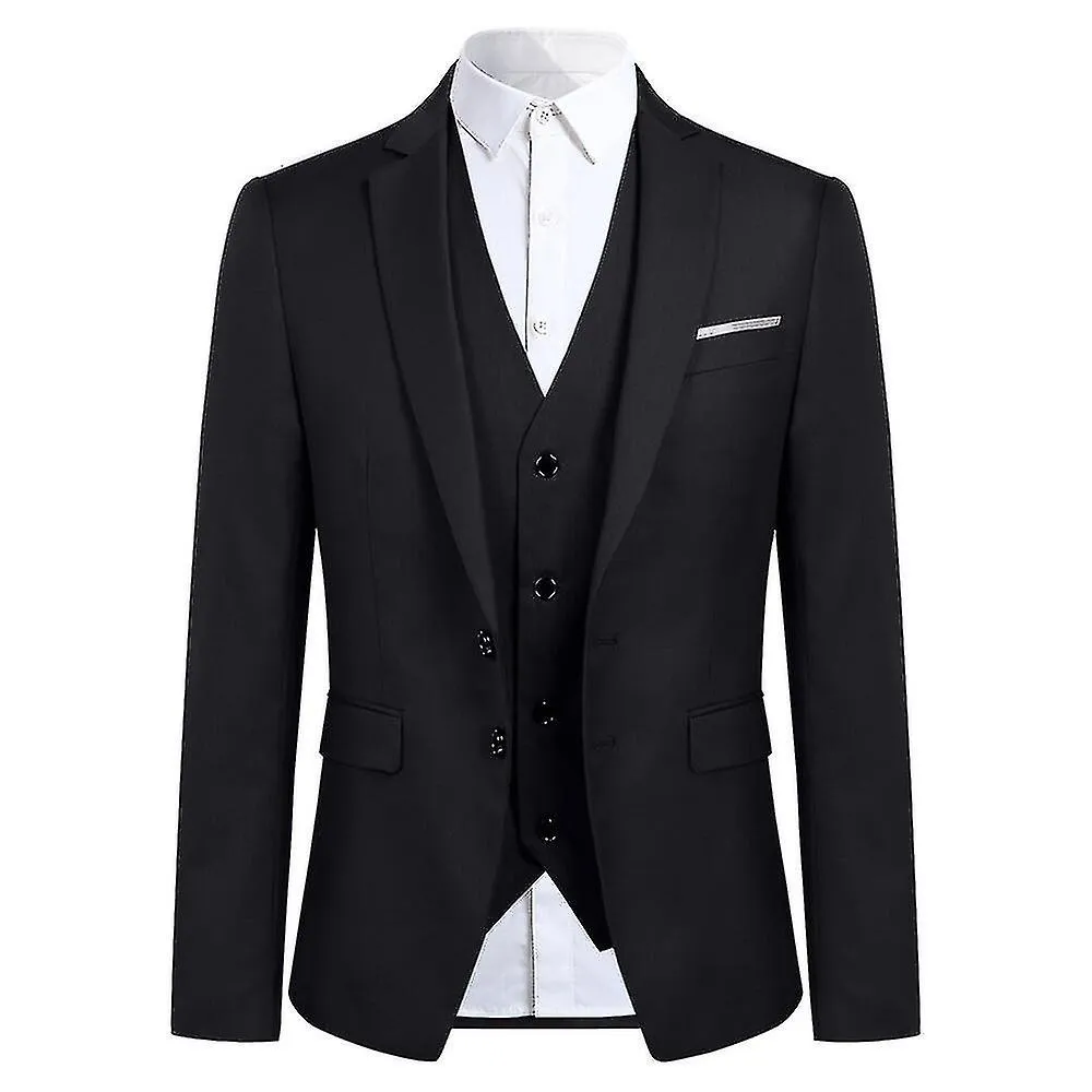 Traje de 3 piezas para hombre Trajes de boda Esmoquin Blazer Chaleco Pantalones Q