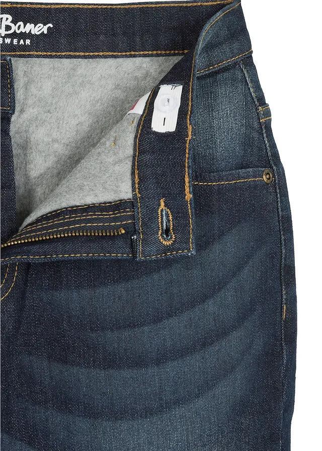 Vaquero térmico infantil con forro polar y corte slim denim oscuro