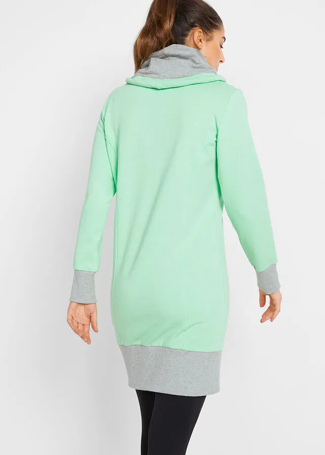 Vestido tipo sudadera con bolsillo de canguro Menta suave