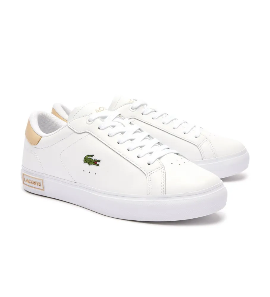 Zapatillas de Piel Powercourt con logo en la lengüeta blanco